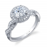 0.36tw Semi-Mount Engagement Ring With 1ct Round Head photo