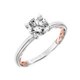 Artcarved Bridal Mounted with CZ Center Classic Lyric Solitaire Engagement Ring Tia 14K White Gold Primary & 14K Rose Gold - 31-V904GRWR-E.00 photo 2
