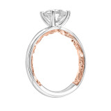 Artcarved Bridal Mounted with CZ Center Classic Lyric Solitaire Engagement Ring Tia 14K White Gold Primary & 14K Rose Gold - 31-V904GRWR-E.00 photo