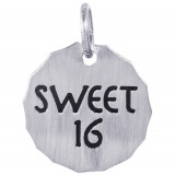 Sterling Silver Sweet 16 Charm Tag  Charm photo