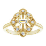 14K Yellow 1/6 CTW Diamond Vintage-Inspired Ring - 124058606P photo 3