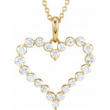 14K Yellow 1 CTW Diamond Heart 18 Necklace - 6496060000P photo