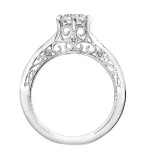 Artcarved Bridal Mounted with CZ Center Vintage Filigree Diamond Engagement Ring Cornelia 14K White Gold - 31-V788ERW-E.00 photo 3