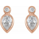 14K Rose 1/3 CTW Diamond Bezel-Set Earrings - 86859602P photo 2