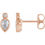 14K Rose 1/3 CTW Diamond Bezel-Set Earrings - 86859602P photo