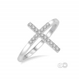 Ashi 10k White Gold Cross Diamond Ring photo