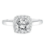 Artcarved Bridal Mounted with CZ Center Classic Halo Engagement Ring Ariana 14K White Gold - 31-V643ERW-E.00 photo 2