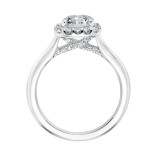 Artcarved Bridal Mounted with CZ Center Classic Halo Engagement Ring Ariana 14K White Gold - 31-V643ERW-E.00 photo 3