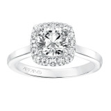 Artcarved Bridal Mounted with CZ Center Classic Halo Engagement Ring Ariana 14K White Gold - 31-V643ERW-E.00 photo 4