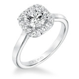 Artcarved Bridal Mounted with CZ Center Classic Halo Engagement Ring Ariana 14K White Gold - 31-V643ERW-E.00 photo