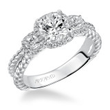 Artcarved Bridal Mounted with CZ Center Contemporary Twist 3-Stone Engagement Ring Mandy 14K White Gold - 31-V548ERW-E.00 photo