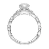Artcarved Bridal Semi-Mounted with Side Stones Contemporary Twist Engagement Ring Dakota 18K White Gold - 31-V873ERW-E.03 photo 3