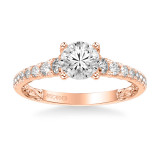 Artcarved Bridal Semi-Mounted with Side Stones Classic Lyric Engagement Ring Harley 14K Rose Gold - 31-V911ERR-E.01 photo 2