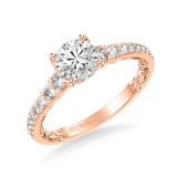 Artcarved Bridal Semi-Mounted with Side Stones Classic Lyric Engagement Ring Harley 14K Rose Gold - 31-V911ERR-E.01 photo