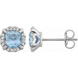 14K White Sky Blue Topaz & 1/10 CTW Diamond Earrings - 65195460012P photo