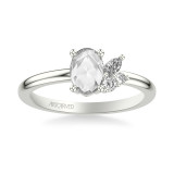 Artcarved Bridal Mounted Mined Live Center Contemporary Diamond Engagement Ring 14K White Gold - 31-V1019DVW-E.00 photo 2