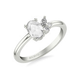 Artcarved Bridal Mounted Mined Live Center Contemporary Diamond Engagement Ring 14K White Gold - 31-V1019DVW-E.00 photo