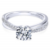 Gabriel & Co. 14k White Gold Round Twisted Engagement Ring photo