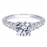 Gabriel & Co. 14k White Gold Round Straight Engagement Ring photo