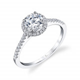 0.24tw Semi-Mount Engagement Ring With 3/4ct Round Head photo