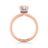 Artcarved Bridal Mounted with CZ Center Classic Engagement Ring 18K Rose Gold & Blue Sapphire - 31-V544SGRR-E.02 photo 3
