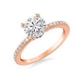 Artcarved Bridal Mounted with CZ Center Classic Engagement Ring 18K Rose Gold & Blue Sapphire - 31-V544SGRR-E.02 photo