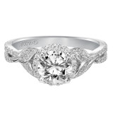 Artcarved Bridal Semi-Mounted with Side Stones Contemporary Engagement Ring Olga 14K White Gold - 31-V524ERW-E.01 photo 2