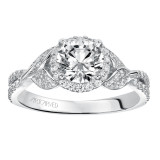Artcarved Bridal Semi-Mounted with Side Stones Contemporary Engagement Ring Olga 14K White Gold - 31-V524ERW-E.01 photo 4