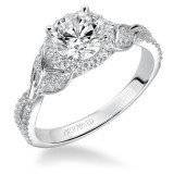 Artcarved Bridal Semi-Mounted with Side Stones Contemporary Engagement Ring Olga 14K White Gold - 31-V524ERW-E.01 photo