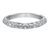 Artcarved Bridal Mounted with Side Stones Vintage Diamond Wedding Band Avery 14K White Gold - 31-V287W-L.00 photo 2