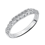 Artcarved Bridal Mounted with Side Stones Vintage Diamond Wedding Band Avery 14K White Gold - 31-V287W-L.00 photo