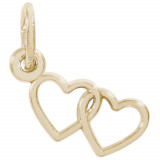 14k Gold Two Hearts Charm photo