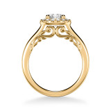 Artcarved Bridal Semi-Mounted with Side Stones Classic Lyric Halo Engagement Ring Cleo 18K Yellow Gold - 31-V1011ERY-E.03 photo 3