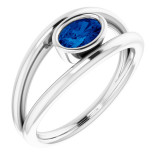 14K White Blue Sapphire Ring - 720126000P photo