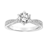 Artcarved Bridal Semi-Mounted with Side Stones Vintage Filigree Diamond Engagement Ring Cornelia 18K White Gold - 31-V788ERW-E.03 photo 4