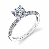 0.30tw Semi-Mount Engagement Ring With 1ct Round Head photo