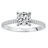 Artcarved Bridal Mounted with CZ Center Classic Diamond Engagement Ring Willa 14K White Gold - 31-V574GUW-E.00 photo 4