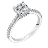 Artcarved Bridal Mounted with CZ Center Classic Diamond Engagement Ring Willa 14K White Gold - 31-V574GUW-E.00 photo