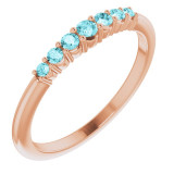 14K Rose Blue Zircon Stackable Ring - 72022627P photo
