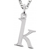 14K White Lowercase Initial k 16 Necklace - 8578070031P photo