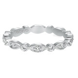 Artcarved Bridal Mounted with Side Stones Vintage Eternity Diamond Anniversary Band 14K White Gold - 33-V94A4W65-L.00 photo 2