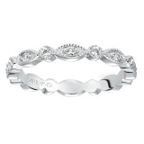 Artcarved Bridal Mounted with Side Stones Vintage Eternity Diamond Anniversary Band 14K White Gold - 33-V94A4W65-L.00 photo 3