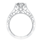 Artcarved Bridal Mounted with CZ Center Vintage Heritage Engagement Ring Juliana 14K White Gold - 31-V727ERW-E.00 photo 3