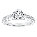 Artcarved Bridal Mounted with CZ Center Vintage Heritage Engagement Ring Juliana 14K White Gold - 31-V727ERW-E.00 photo 4
