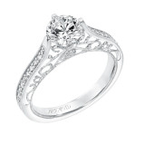 Artcarved Bridal Mounted with CZ Center Vintage Heritage Engagement Ring Juliana 14K White Gold - 31-V727ERW-E.00 photo