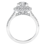 Artcarved Bridal Semi-Mounted with Side Stones Classic Halo Engagement Ring Kristen 14K White Gold - 31-V609ERW-E.01 photo 3