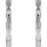Platinum Geometric Hoop Earrings - 86849603P photo 2