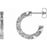 Platinum Geometric Hoop Earrings - 86849603P photo