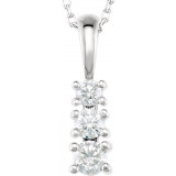 14K White 1/3 CTW Diamond 3-Stone 18 Necklace - 2162460002P photo