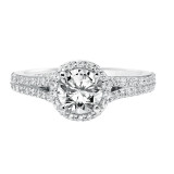 Artcarved Bridal Mounted with CZ Center Classic Halo Engagement Ring Taylor 14K White Gold - 31-V647ERW-E.00 photo 2